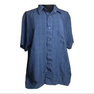 Men’s XL Blue button down short sleeve shirt Red Level Nine